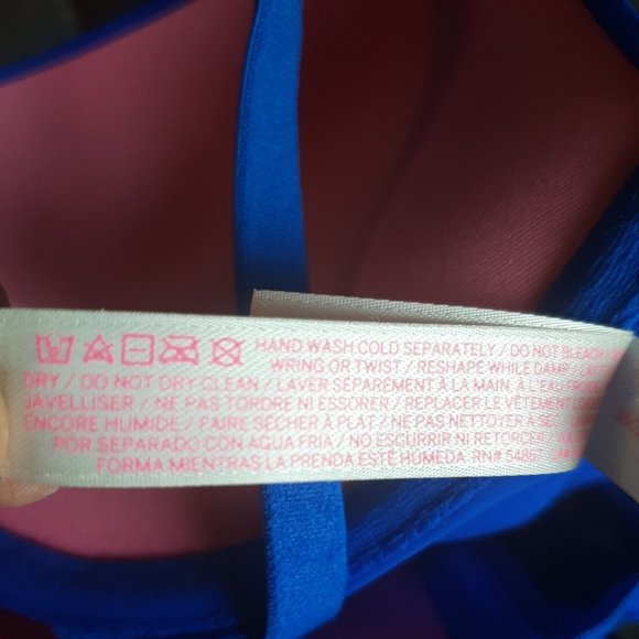 32D Victoria Secret Pink Wear Everywhere Push Up Blue Racerback Bra Front Close - Picture 11 of 11